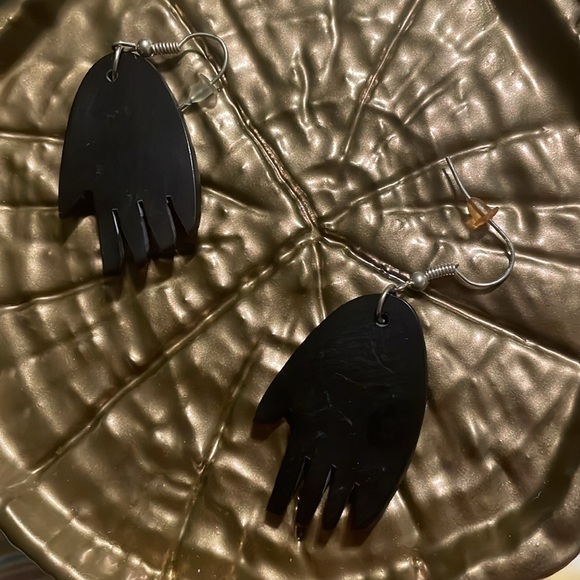 Carved Antler Hand Earrings - Picture 3 of 3